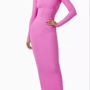 Skims Fits Everybody Long Sleeve Crewneck Dress